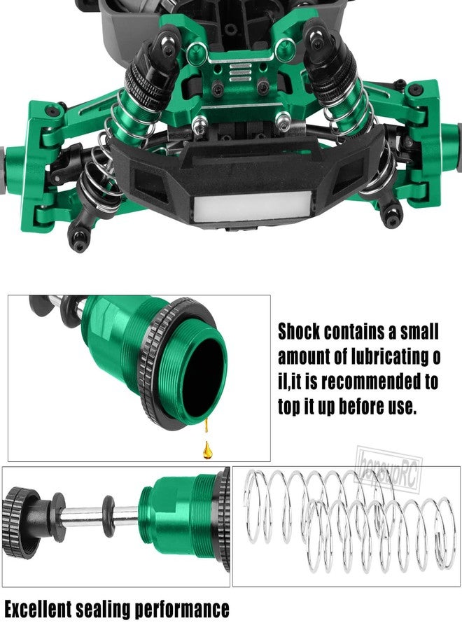 hopsupRC Upgrade Parts for 1/16 H16BM H16DR H16 MJX 16207 16208 16209 16210 H6V3,M163,RC Shock& Arms&Drive Shaft CVD&Steering Knuckle Kit&Shock Tower&Adjustable Links&Steering Block,Green - Image 5